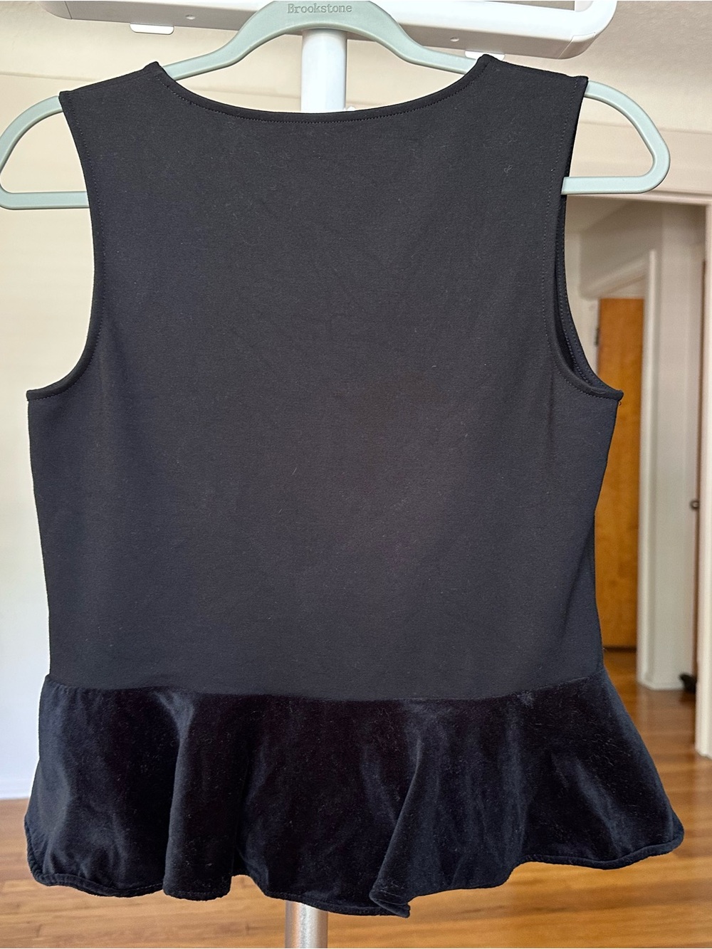 J. Crew Black V-Neck Peplum Camisole with Velvet Flounce XS - Picture 6 of 13